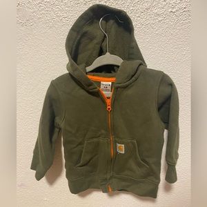 Carhartt Boys 9month Green Hooded Zipup Sweatshirt